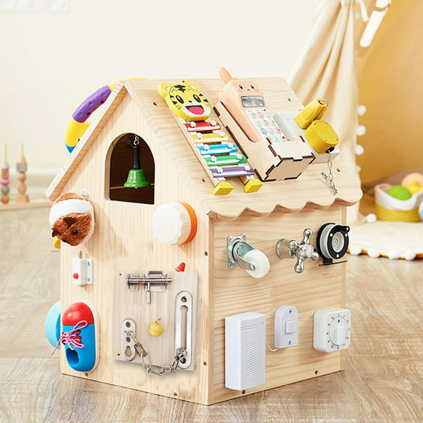 Juguetes Montessori de tablero ocupado para pequeños, accesorios de  bricolaje, juguete educativo para edades tempranas, juguete sensorial para  r Perno y cadena CUTICAT material de tablero ocupado