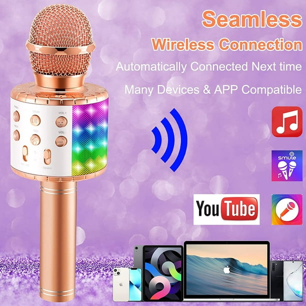 Micrófono inalámbrico con Bluetooth para Karaoke, Base 3 con
