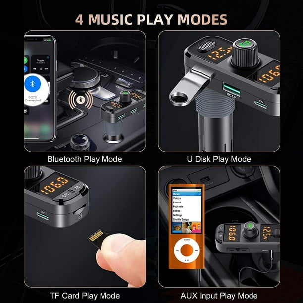 Comprar Adaptador AUX Bluetooth Kit Manos Libres para Coche Receptor de  Audio Compatible con Siri y Android