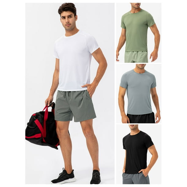 Camiseta de manga corta deportiva para hombre, camisetas deportivas de  cuello redondo para correr Abanopi Gris/2XL