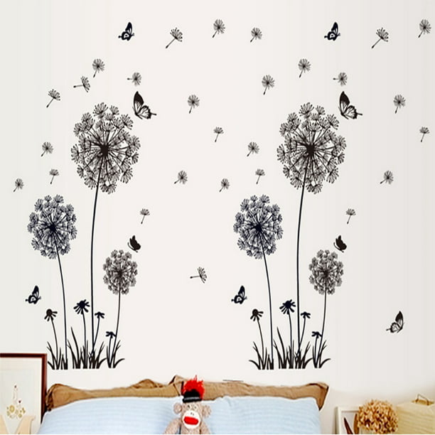  Vinilo adhesivo de pared de ramas plumas dormitorio decoración  arte pegatinas mural decoración grande (ig5023) negro : Herramientas y  Mejoras del Hogar