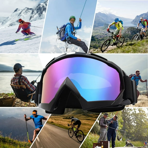 Gafas de ciclismo antivaho máscara de esquí gafas para deportes de invierno  al aire libre () negro azul