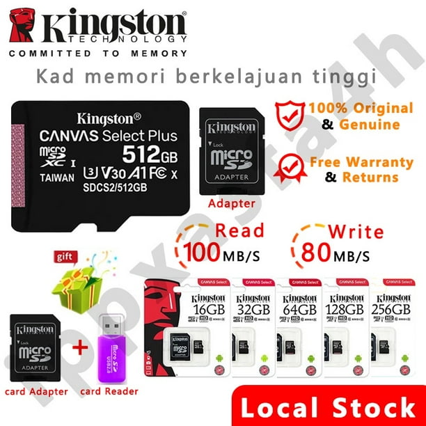 Tarjeta Sd Kingston Micro Clase 10 120MB/s 64G/256GB/128GB/512GB 1TB TF De  Memoria Huang Jie
