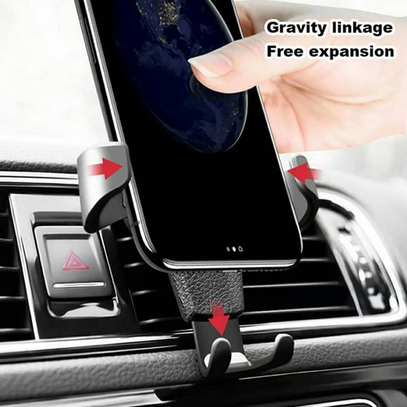 auto car air vent phone holder clip mount smartphone gravity stand negro