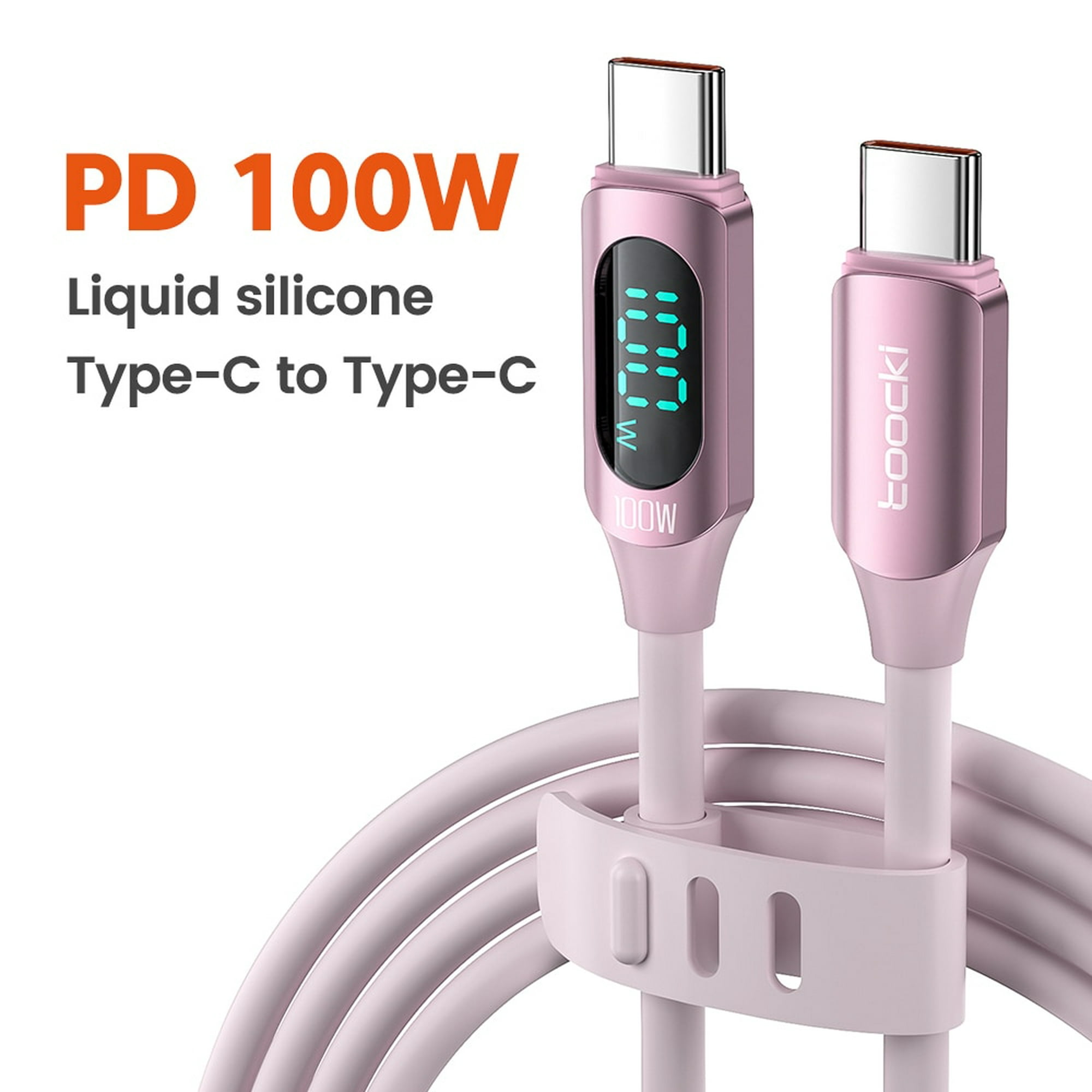 Toocki-Cable de carga rápida tipo C a tipo C, cargador de 100W, PD, USB C