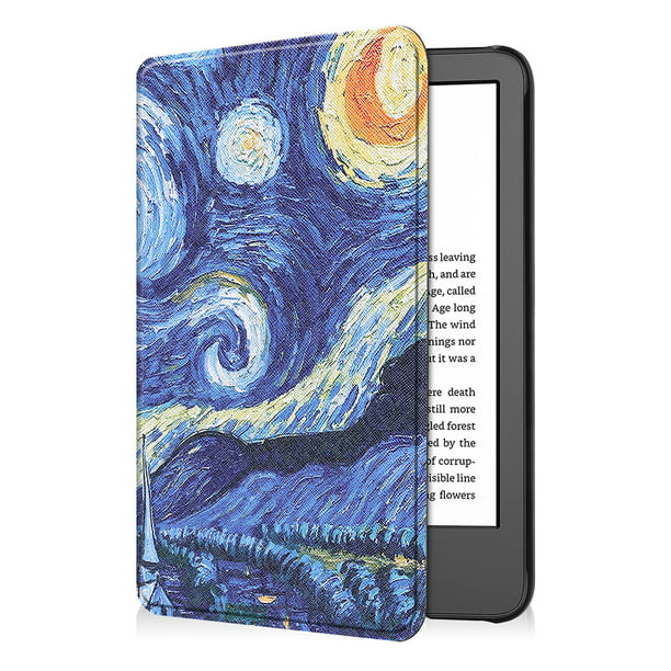 Funda de libro con lector electrónico pintado funda de suspensión  automática para  Kindle 2022 completamente nuevo