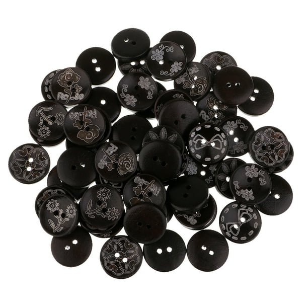 Botones negros de piezas para costura, accesorio de Ojos de