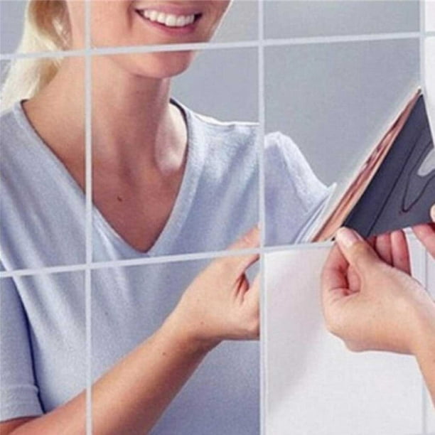 Pegatinas de espejo de pared, superficie de espejos flexibles convenientes  móviles, pegatina resistente a roturas, accesorios para el hogar Decoración