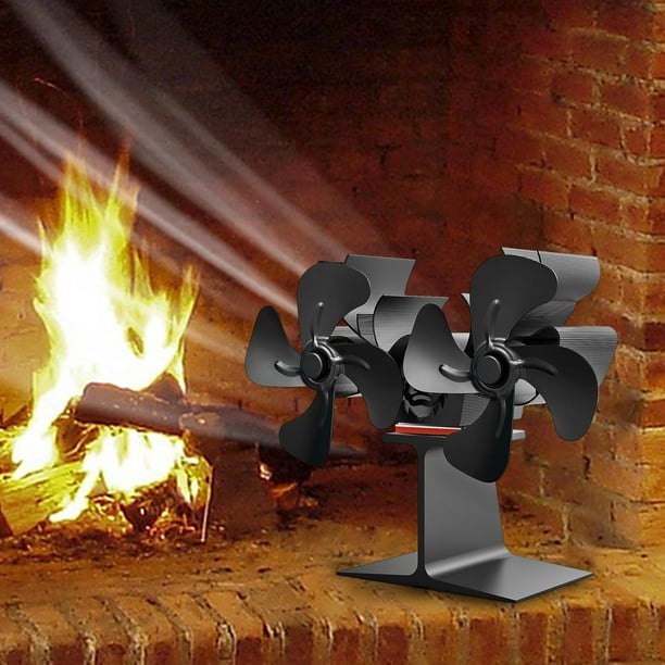 Ventilador de doble cabezal, estufa de calor con ventilador, estufa de  combustión con ventilador, funcionamiento silencioso eficiente, ventilador  de mayimx Ventilador de estufas