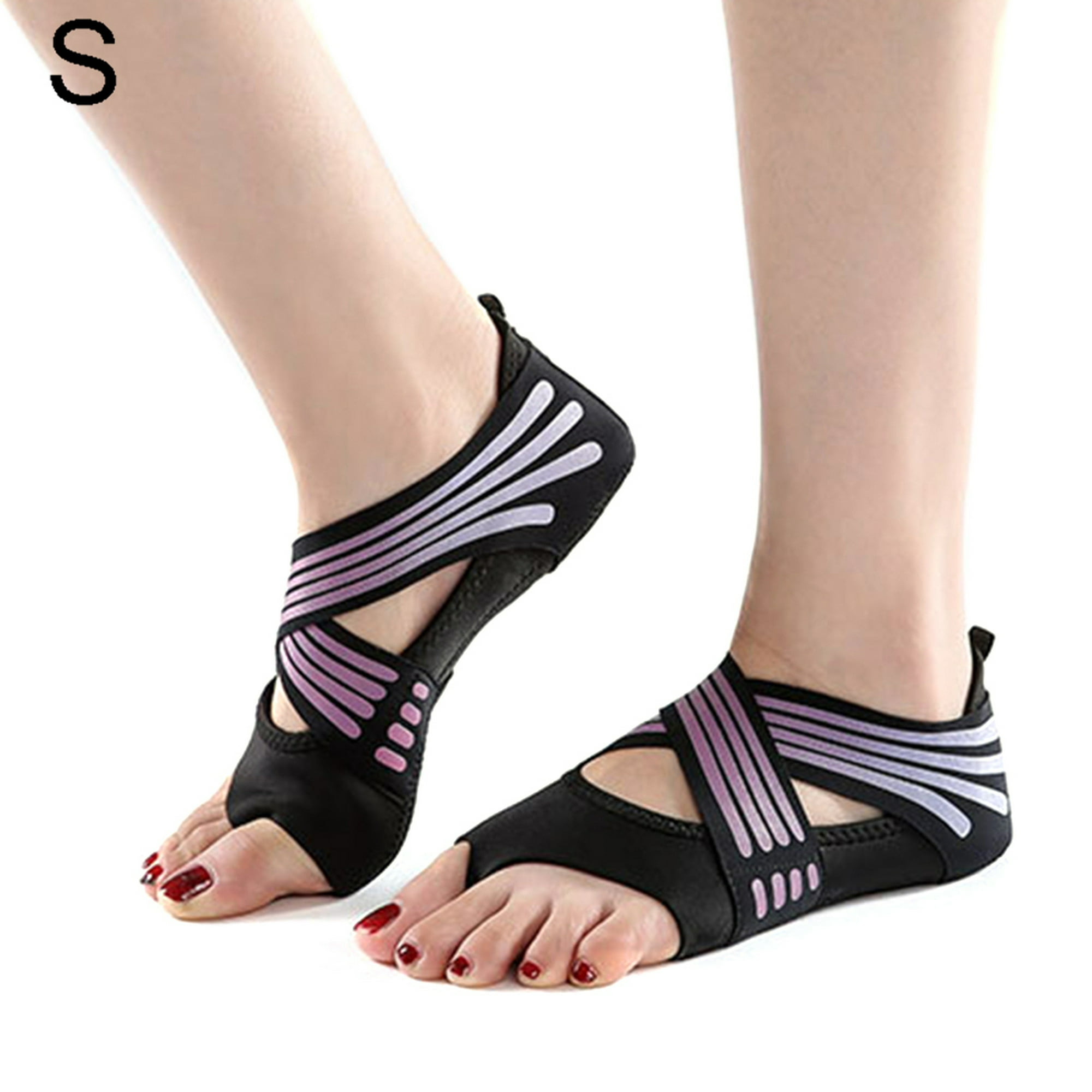 1 par de calcetines antideslizantes para yoga, sin dedos, para pilates,  ballet, yoga, pilates, zapatos con