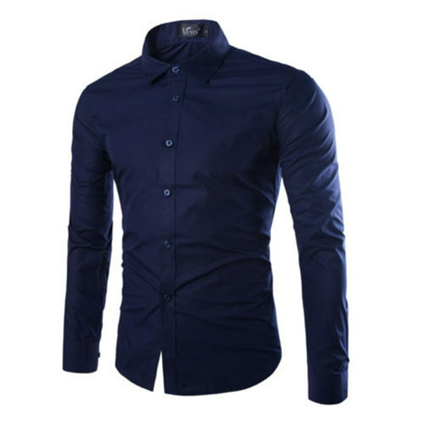 Txlixc Camisa formal de manga larga para hombres Txlixc moda