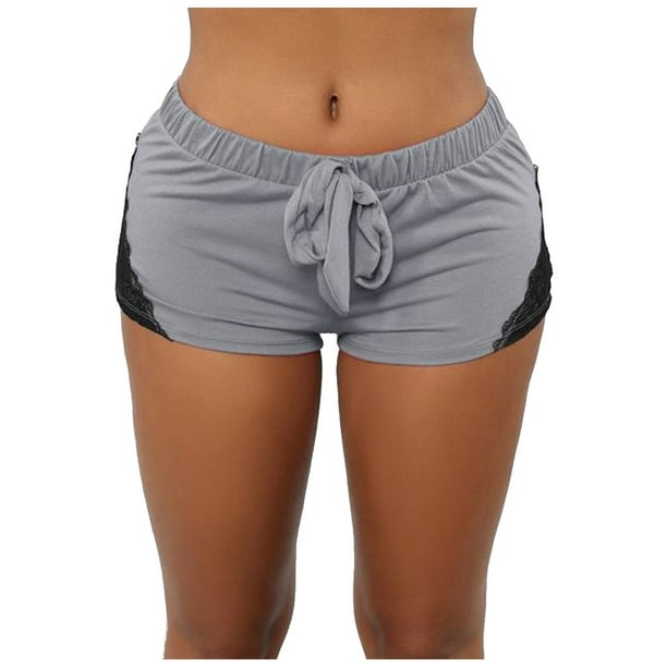 Gibobby Falda Shorts Mujer Leggings ajustados de yoga informales Pantalones  deportivos de encaje Pantalones cortos elásticos de cintura para  mujer(Gris, XXXL)