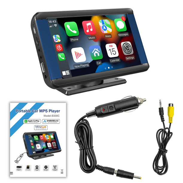 Radio de coche MP5 B300C Conexión Carplay Compatible con Bluetooth  Reproductor de vídeo Reproductor multimedia Android Auto Inalámbrico 7  pulgadas | Bodega Aurrera en línea