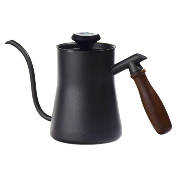 Tetera de Acero Inoxidable con para Goteo de Café de 550ml, Color Negro ,  Negro+温度计 BLESIY verter sobre la tetera de café