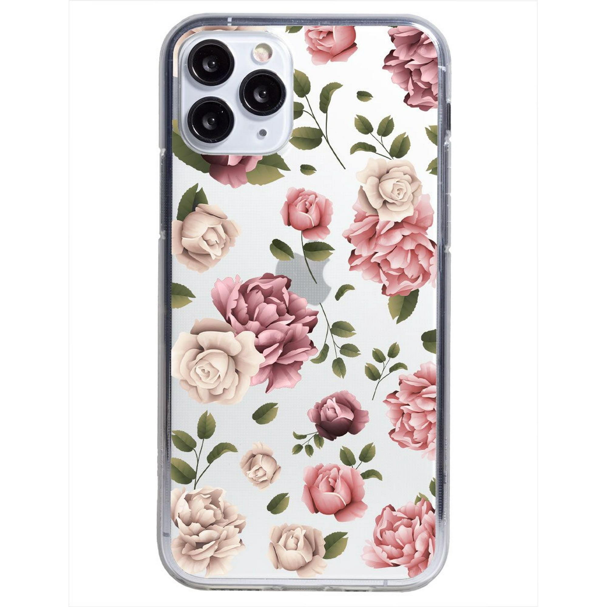 Funda para iphone 11 pro max flores rosas, uso rudo, instacase protector para iphone 11 pro max antigolpes, case flores rosas