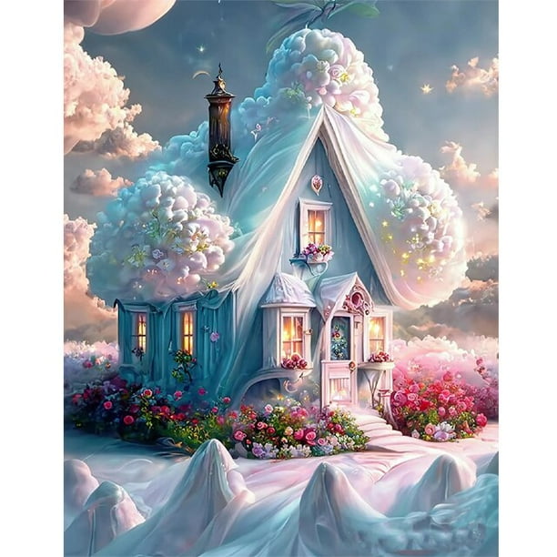 Christmas Scenery Diamond Painting, Christmas Diamond Painting Led