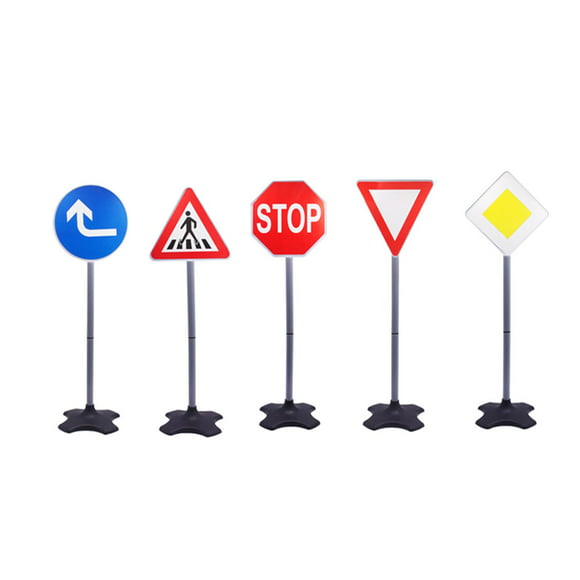 5 piezas de señales de calle, juego de señales de tráfico, juguete , simulación de señales de tráfico educativas, juego de simulación para Hugo Señales de tráfico
