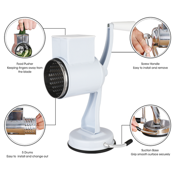 Cortador de Vegetales - Máquina para Cortar en Acero Inoxidable - Rallador para  Frutas y Verduras Wobythan