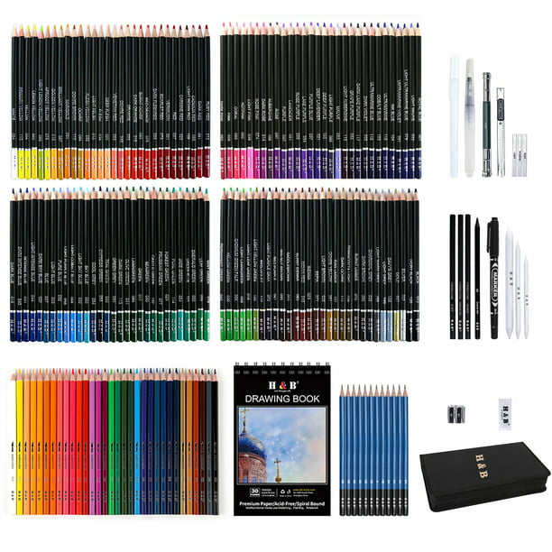 120 Lápices Colores Set Profesional Lápiz Dibujo De Kit