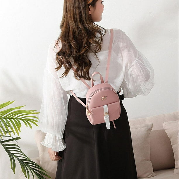Mini mochila mujer moda Casual PU cuero mujer bolso de hombro pequeño bolso  escolar niñas mochila de viaje Mochilas Sac A Dos Femme