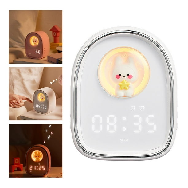 Lindo Conejo Despertador Función Snooze Despertador Infantil Despertador  Dual Despertador Blanco Sunnimix reloj despertador dormitorio infantil