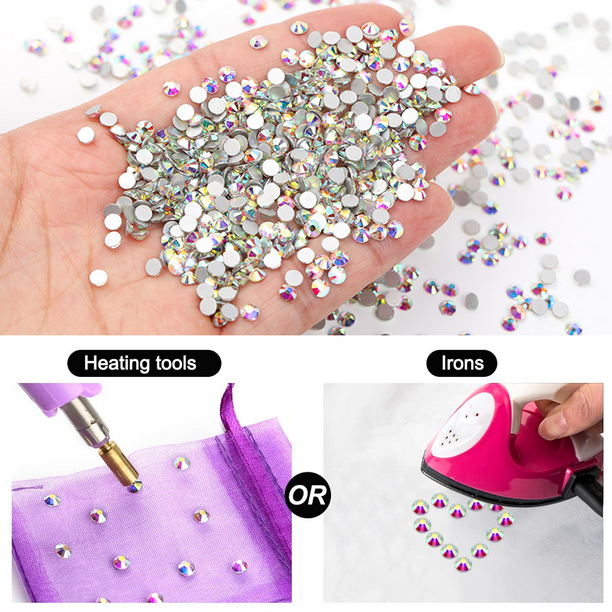 BELICEY Kit de diamantes de imitación de cristal de colores mixtos para  uñas, diseño de manualidades, 24000 unidades, cristales a granel, cuentas  de