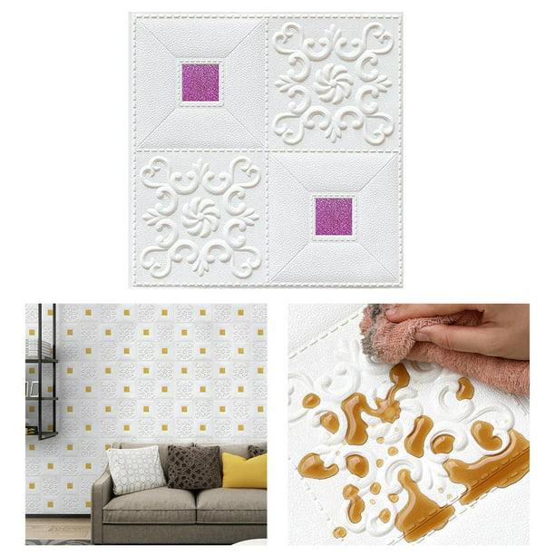 Comprar Paneles adhesivos de espuma 3d para pared, papel tapiz
