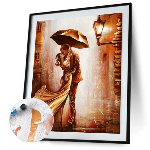 Cuadros por números figura de pareja en lienzo pintura para colorear por  números paisaje decoración de pared regalo BL14 40x50cm sin marco :  .es: Hogar y cocina