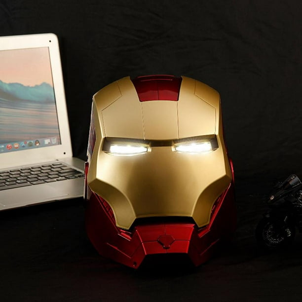 Casco usable de la película de Marvel, Iron Man Tony 1/1 Mk5, luz Led de  Pvc, figura de acción, máscara para adultos y jóvenes, juguetes de regalo  Gong Bohan LED