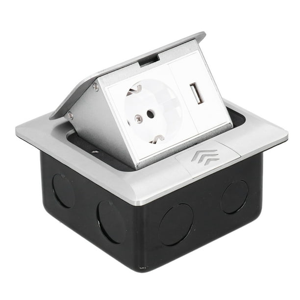 Zylfa EU - Enchufe de suelo rápido emergente 16 A, USB de 2  vías, toma de corriente rápida emergente, tipo de piso para oficina en casa  (voltaje nominal: 250 V (rápido