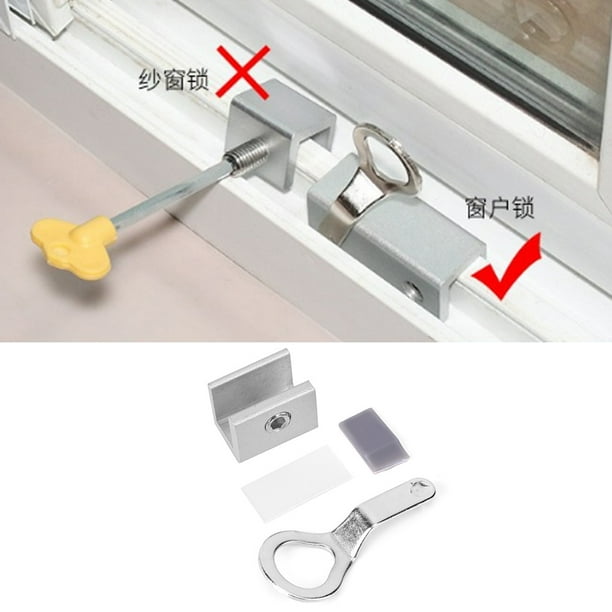 Cerradura de ventanas correderas (Blanco) : : Bricolaje y  herramientas