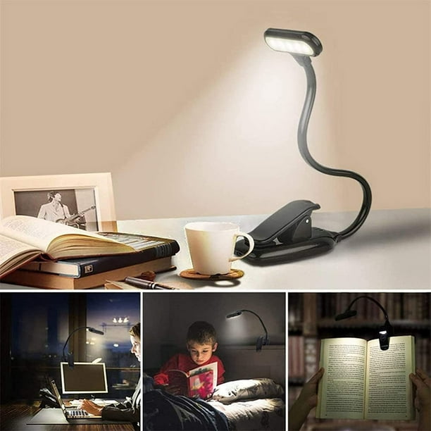 Lámpara de luz de lectura recargable para leer en la cama, temperatura de 3  colores JAMW Sencillez