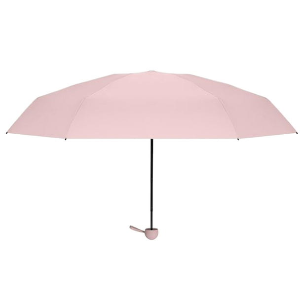 LEAGERA Mini paraguas para bolso, paraguas de protección solar UPF 50+,  protector UV, diseño pequeño de micro sombrilla de viaje para mujer