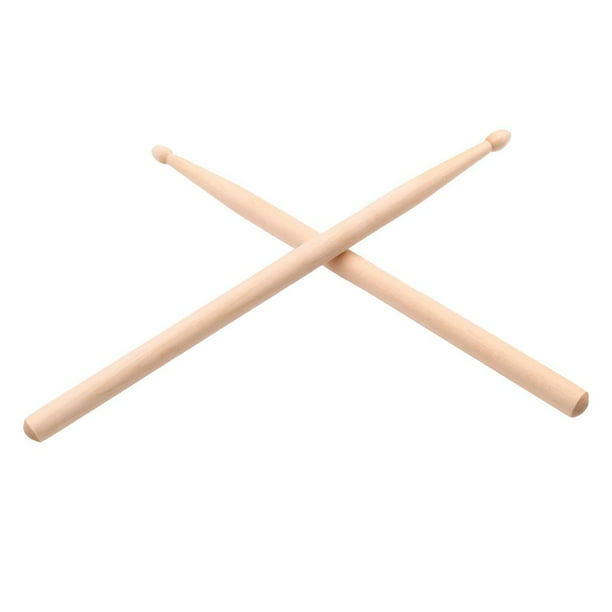 Baquetas de madera de arce 5B - Juego de 10 pares de palos de tambor con  puntas de madera