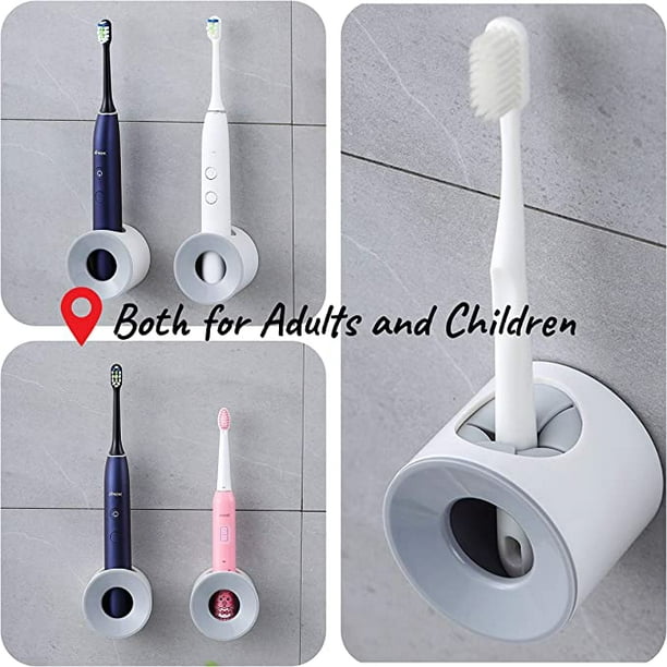 Portacepillos de dientes para baños, soporte eléctrico para cepillos de  dientes montado en la pared, soportes acrílicos para cepillos de dientes y