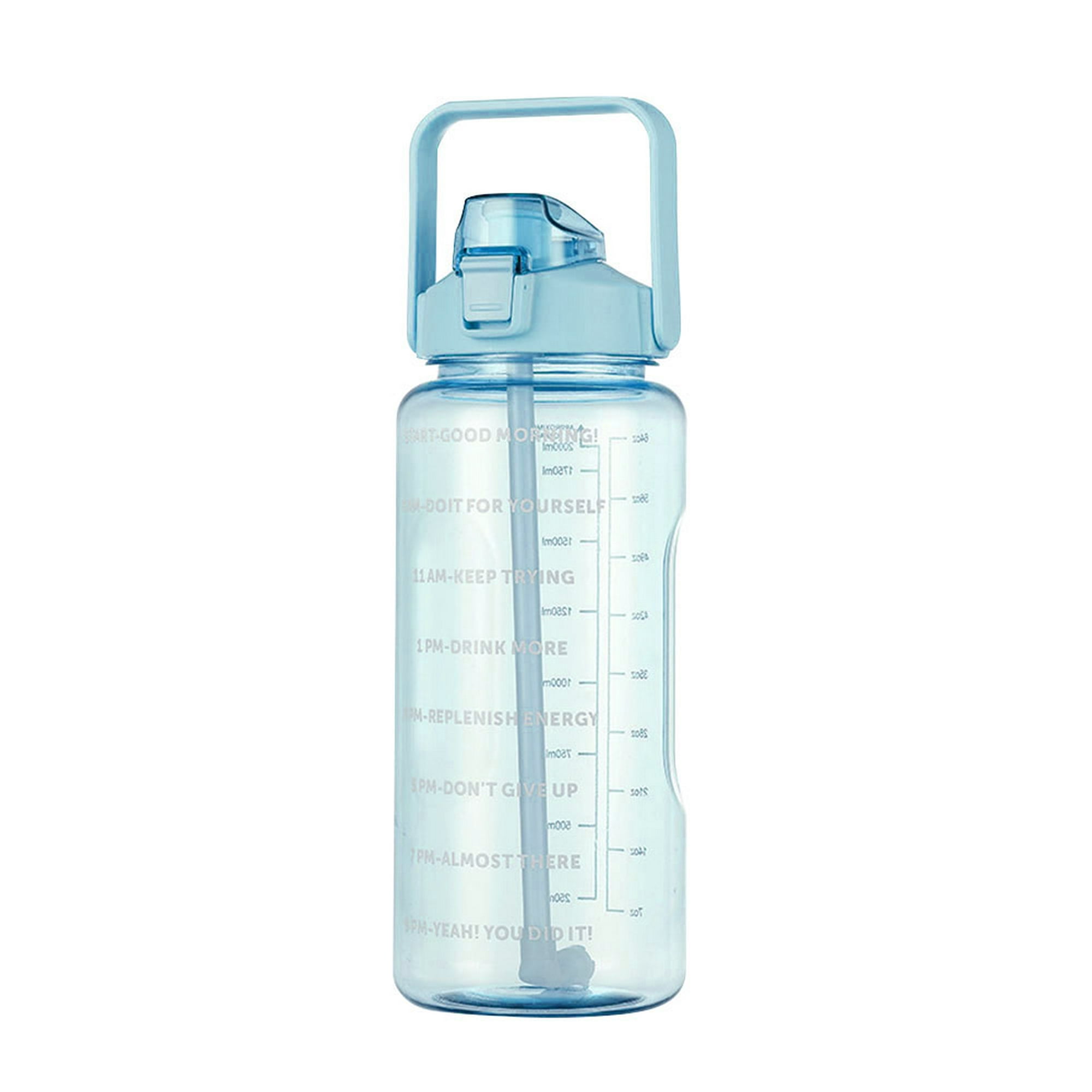 Botella de agua de fitness de 2000 ml Botella deportiva de gimnasio de gran  capacidad para viajes (v Tmvgtek Libre de BPA