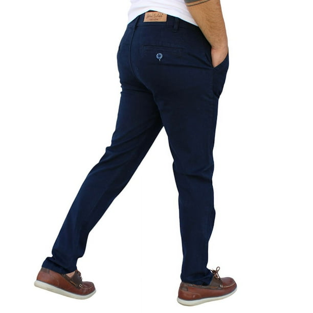 Pantalón de gabardina stretch John Silver Corte recto color azul marino