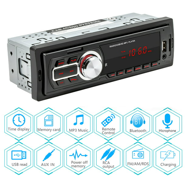 VODOOLreproductor Multimedia 5208E para coche autorradio 1 DIN con Radio FM AUXin disco U MP3 manos libres estéreo unidad principal de salpicadero | Bodega Aurrera en línea