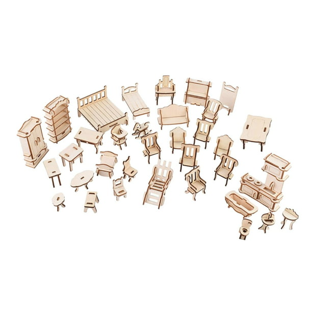 Casa de de rompecabezas DIY de habitación muebles en miniatura rompecabezas para Yotijar Rompecabezas casa de muñecas | Walmart en línea