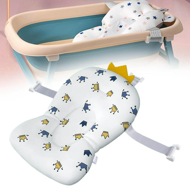 Cojín de baño para bebé, soporte para bañera, asiento de ducha de bebé,  espuma flotante, suave, bandeja de inserción de bañera antideslizante