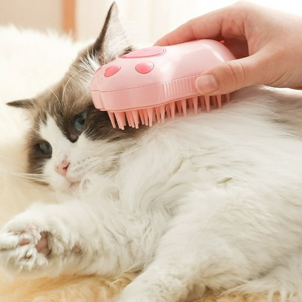 Cepillo De Vapor Para Gatos Cepillo de pelo para gatos con puerto de  pulverización, peine para eliminar el pelo suelto enredado