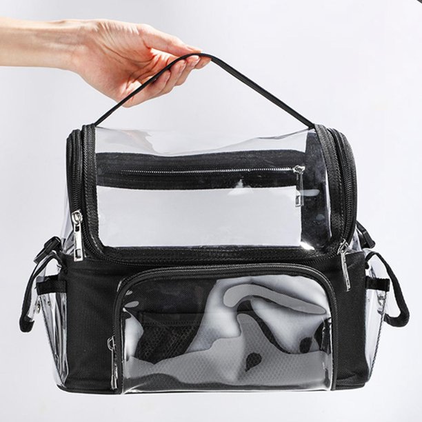 Bolsa de maquillaje transparente, neceser de viaje para cosméticos,  organizador de maquillaje transparente, bolsa de almacenamiento  transparente