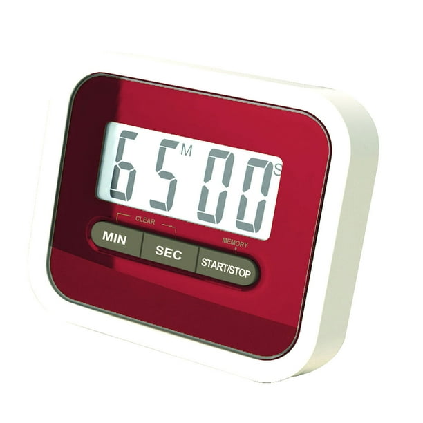 Temporizador Cocina Alarma Digital Reloj LCD Magnético Fuerte Cuenta  Regresiva