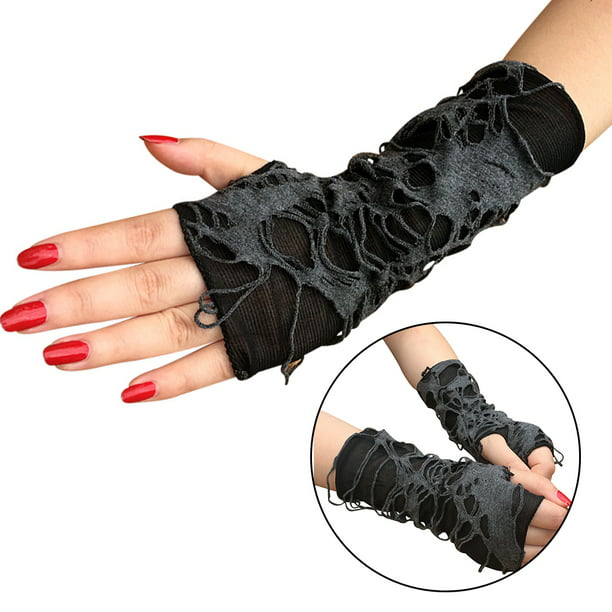 Guantes Punk sin dedos negros para Halloween, guantes de mendigo para  disfraz de Cosplay YONGSHENG 9024715299789