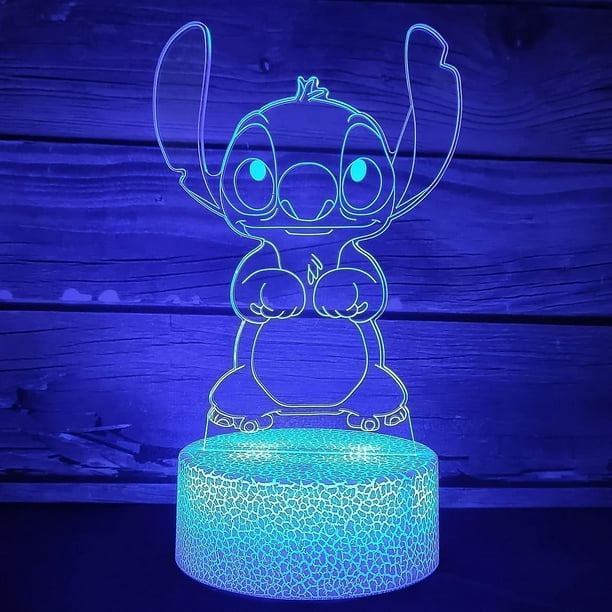 Liangnv Stitch Gift Luz Nocturna 3D para Niños - Lámpara Stitch Anime 3D  con Control Remoto Y Toque Inteligente Luz LED De Stitch Que Cambia De 16  Colores - Juguete De Stitch