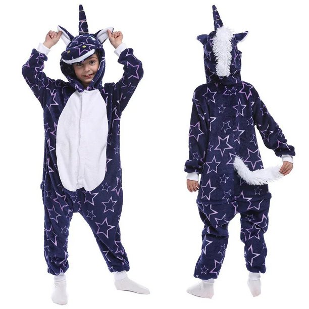 Conjuntos de pijamas Kigurumi de unicornio para niños, disfraz de dibujos  animados de animales para El Mercado de Encantos