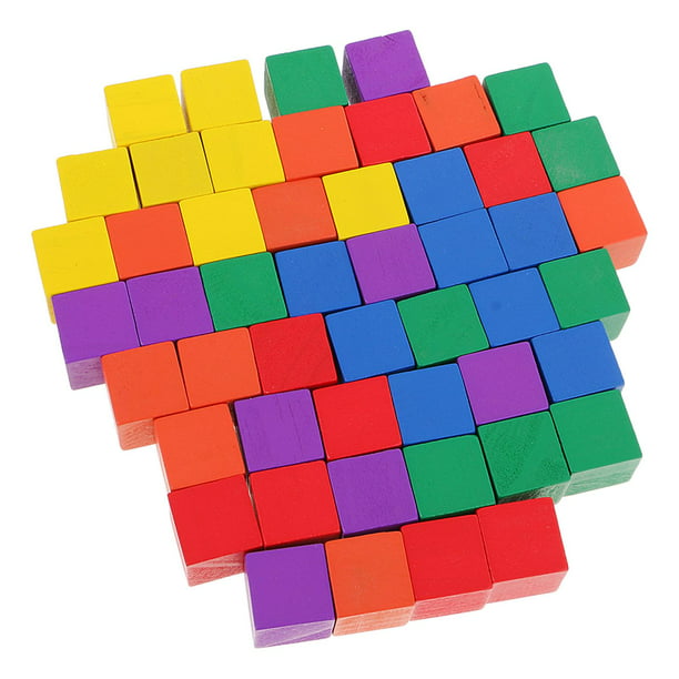 Juego de 50/100 Cubos de Madera Coloridos para Creaciones DIY de Sunnimix