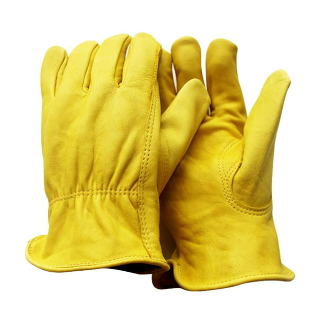 2 pares de guantes ignífugos de material cuero para soldadores Tig, estufa  para chimenea, , jardinería, soldadura Cola Guantes de trabajo de seguridad  industrial