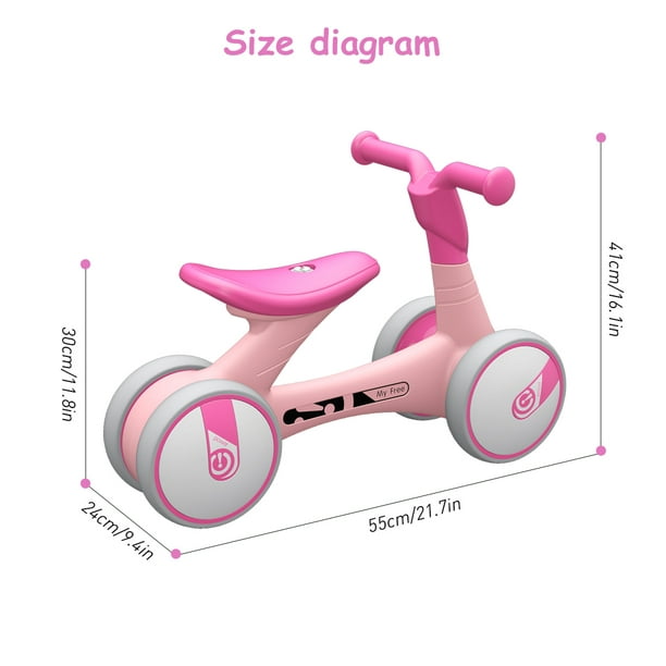 Bicicleta de equilibrio – Bicicleta para niños pequeños, triciclos rosados  para niños de 2 a 4 años, bicicleta de equilibrio para bebés, bicicleta de