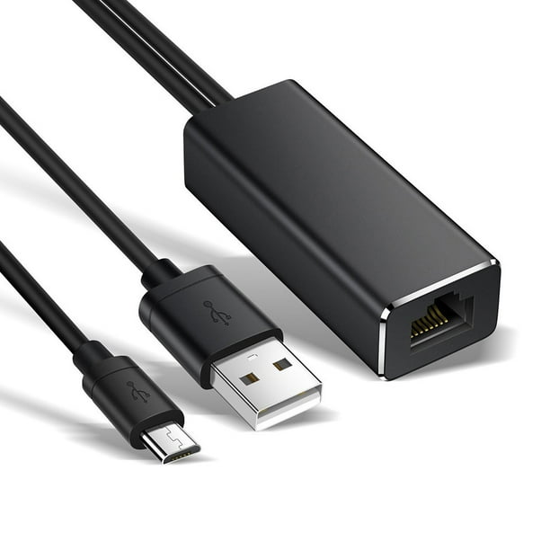 Gwong Electrónica 2 en 1 Micro USB / USB a RJ45 Cable adaptador Ethernet  para Chromecast Fire TV Stick